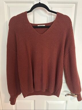Madewell V-Neck Ribbed Sweater